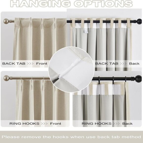 DUALIFE 102 Inch Curtains Cabin & Drapes 2 Panels Pinch Pleated Custom Blackout - Picture 4 of 7